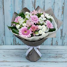 Букет цветов из:  Герберы, Альстромерии и Хризантемы #REPLACE_PRED# Боринском
