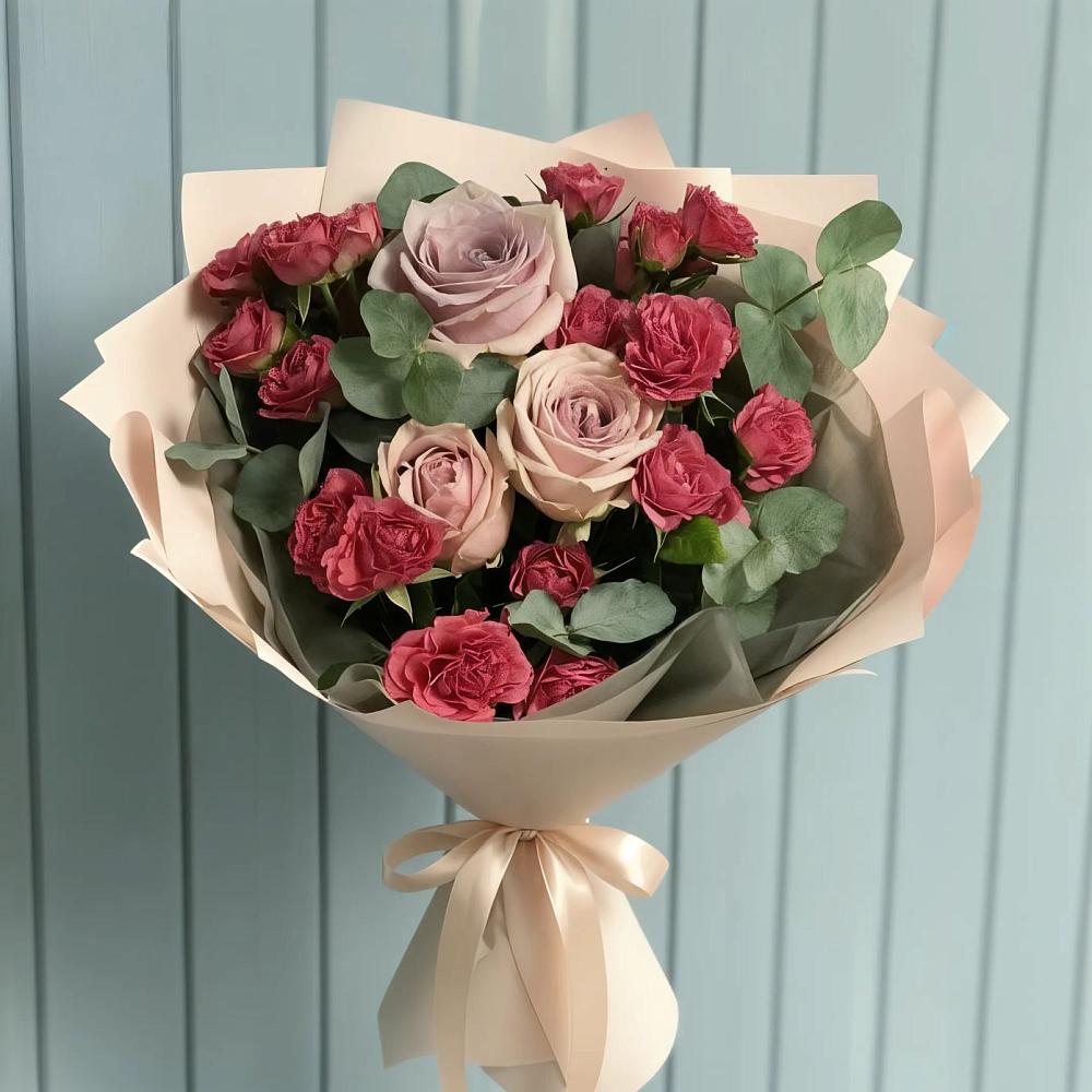 Букет цветов из: Гвоздики и Розы в Боринском