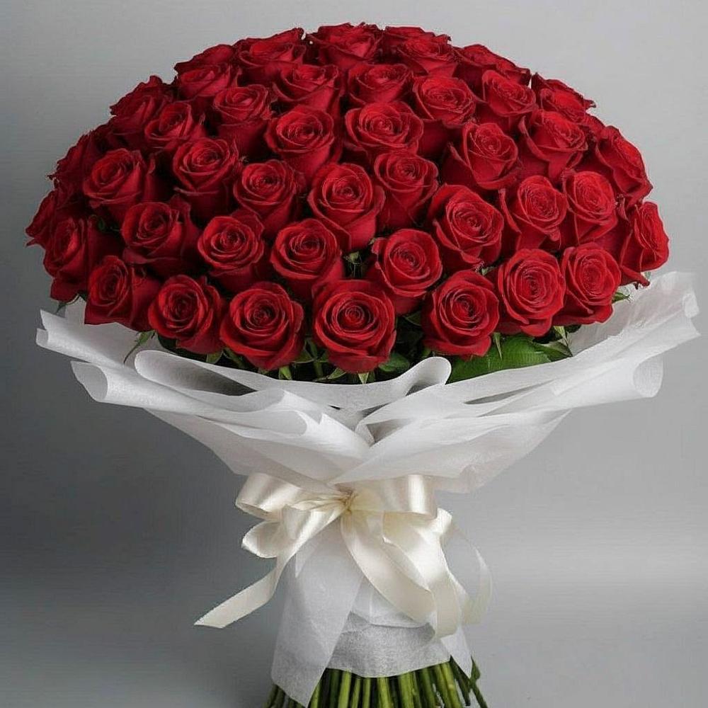 Букет 101 Красная роза Блэк Мэджик в Боринском