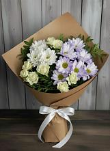 Букет цветов из:  Хризантемы и Розы в Боринском