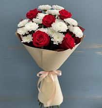 Букет цветов из:  Розы и Хризантемы в Боринском