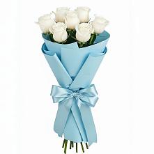 Букет 7 белых роз Проуд в Боринском