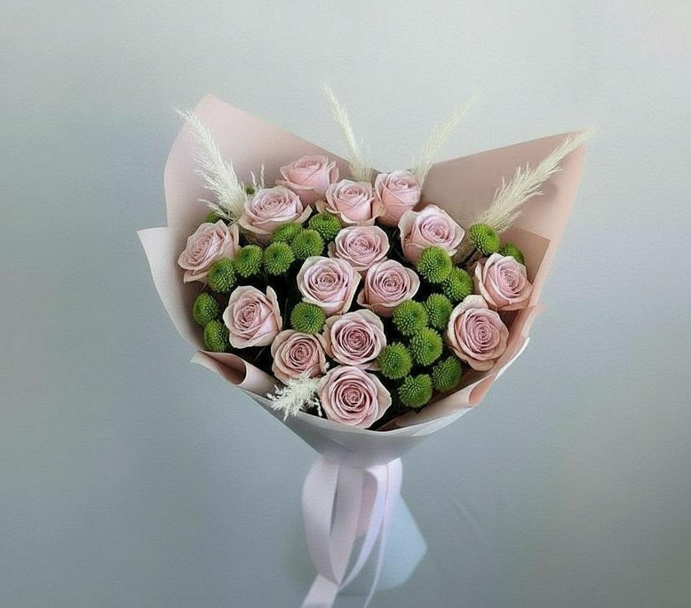 Букет цветов из: Розы и Хризантемы в Боринском