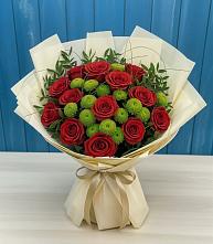 Букет цветов из:  Розы и Хризантемы #REPLACE_PRED# Боринском