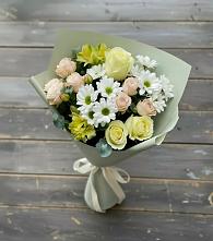 Букет цветов из:  Альстромерии, Розы и Хризантемы в Боринском