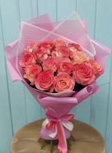 Букет 15 Розовых роз Равель в Боринском
